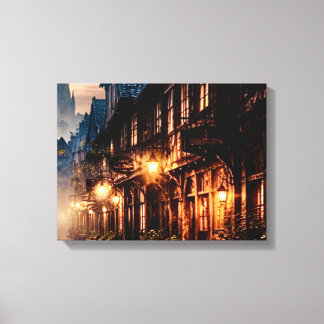 Rue de nuit sur toile