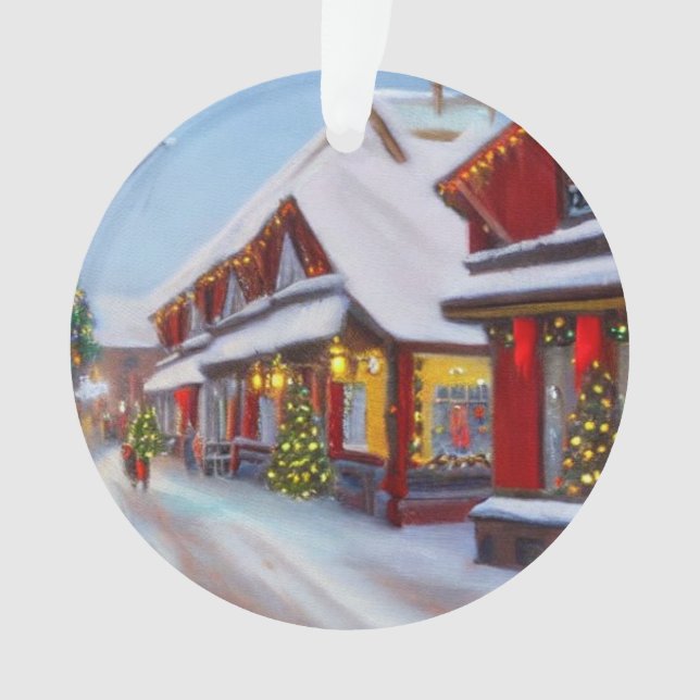 Rue de ville enneigée à Noël (devant)