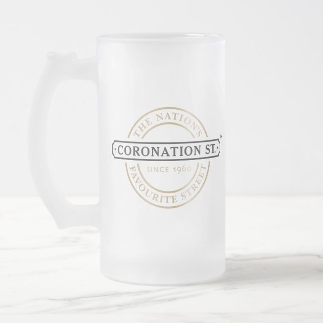 Rue du couronnement - Logo Mug en verre dépoli (Gauche)