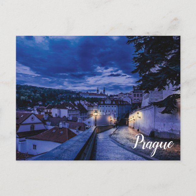 Rue du soir à Prague Carte postale (Devant)