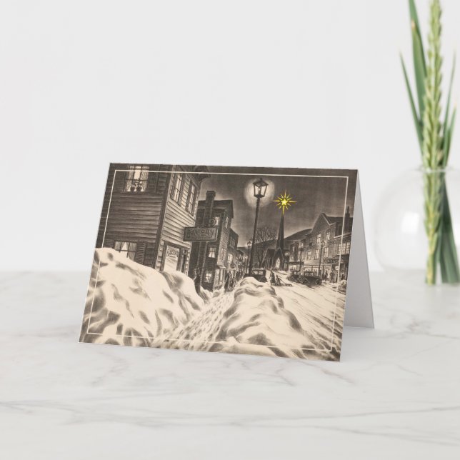 Rue du village par une nuit d'hiver avec carte ste (Devant)