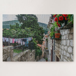 Rue en pierre étroite à Dubrovnik Jigsaw Puzzle
