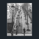 Rue Foyatier, Montmartre, Paris Carte postale<br><div class="desc">Photo en noir et blanc de Montmartre,  Paris,  France. Parfait toutes les cartes postales,  les cartes pour notes et les cartes de voeux. Customisez avec votre propre texte si vous le souhaitez!</div>