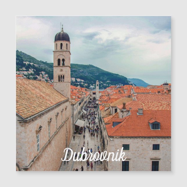 Rue principale de Dubrovnik, Croatie Magnet (Devant)