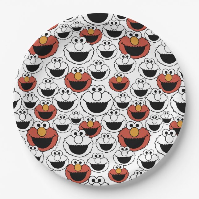 Rue Sésame | Elmo - Assiettes en papier pour premi (Devant)