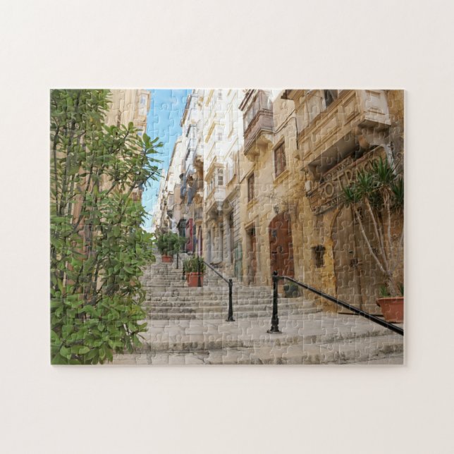 Rues de La Valette à Malte. Puzzle (Horizontal)