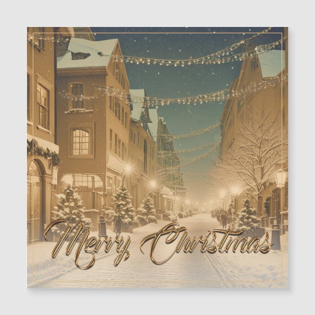 Rues de Noël enneigées dans un centre-ville (Devant)