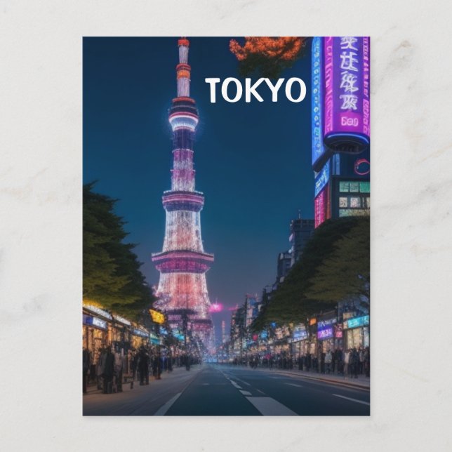Rues de Tokyo la nuit  Carte postale (Devant)