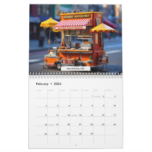 Rues du monde dans le calendrier miniature