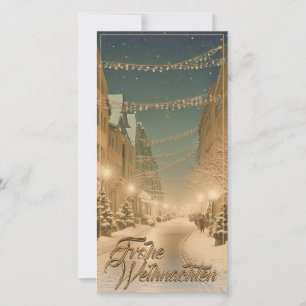 Rues enneigées de Noël dans un centre-ville