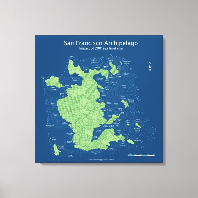 Rues immergées de San Francisco-24"x24", toile (Recto)