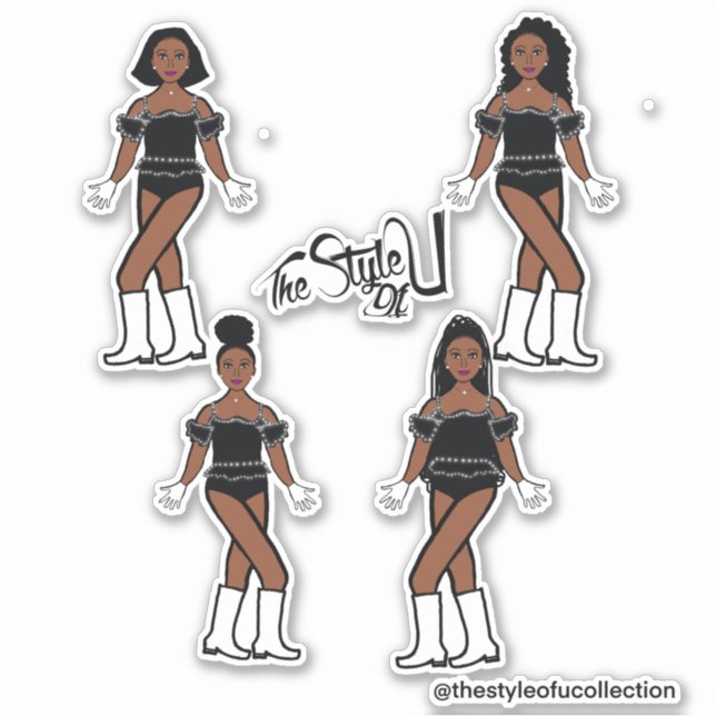 Ruffle Majorette / Stickers Danseuse Diamant Noir (Devant)