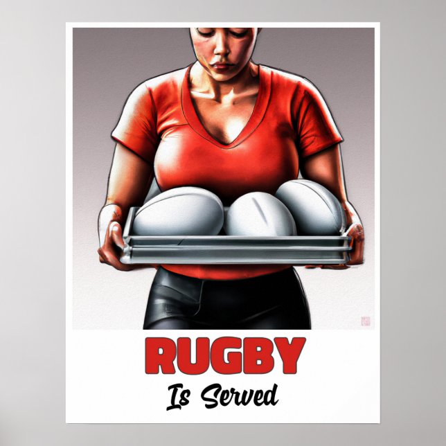 Rugby Est Servi - Rugby Peinture Impression (Devant)
