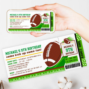Rugby Football Pass Anniversaire Invitation