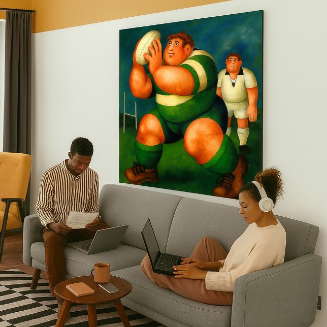 Rugby - Grande Impression sur Toile Encadrée (Large Rugby art print)