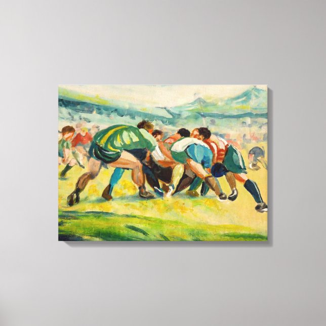 Rugby Scrum Peinture - Toile Art Imprimer (Recto)