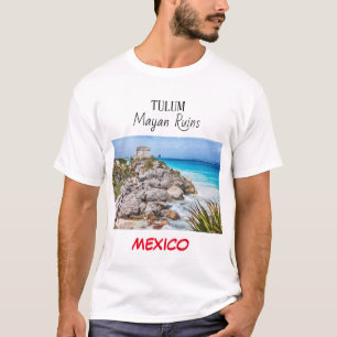 Ruines mayas de Tulum au Mexique T-shirt blanc
