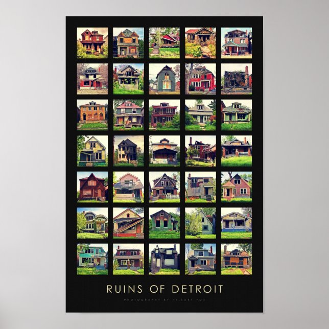 Ruins of Detroit Poster - Abandoned Homes (Devant)