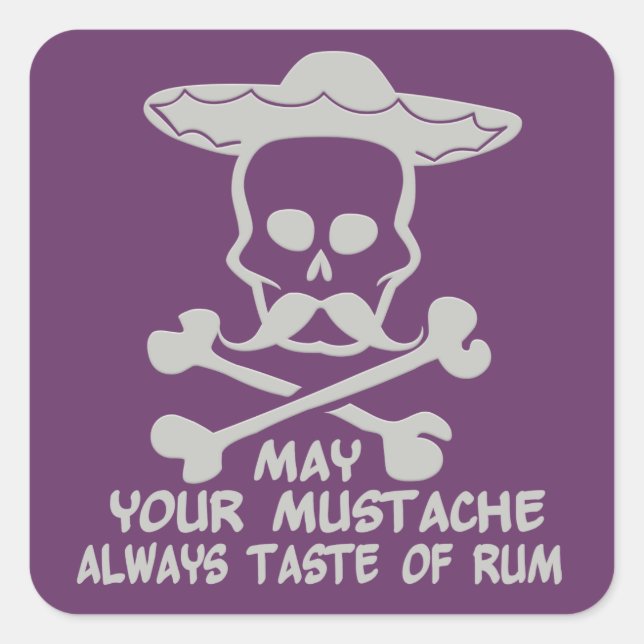 Rum Mustache autocollants de couleur personnalisés (Devant)