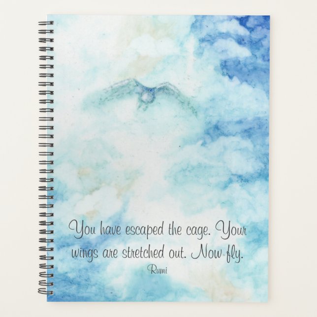 Rumi Artistic Sky Snowy Owl Planner (Devant)