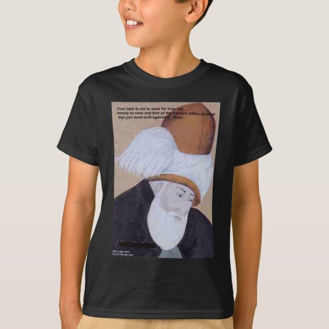 Rumi Citation "Obstacles De L'Amour" sur T-shirts  (Devant)