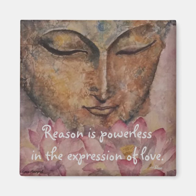 Rumi Love Citation Bouddha Aquarelle Magnet d'art (Devant)