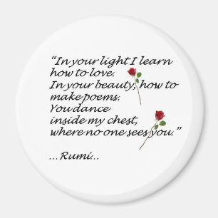 Rumi Love Cote Magnet Round