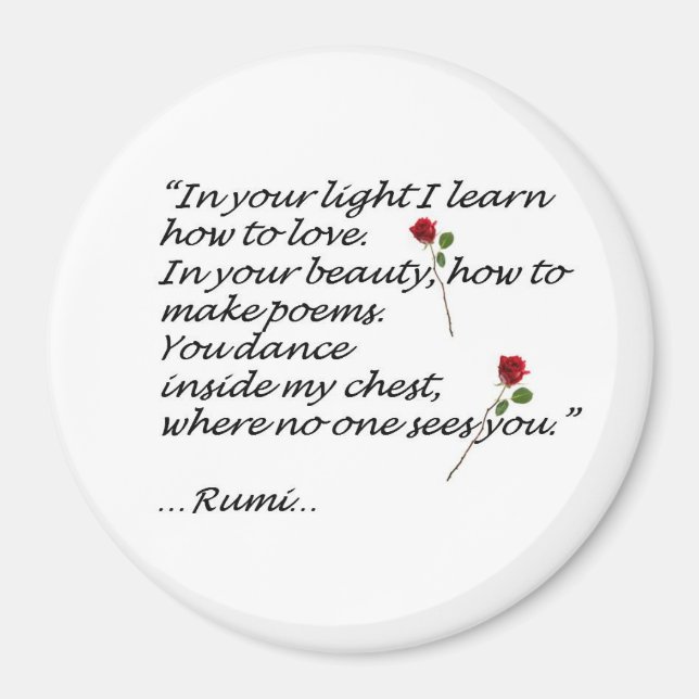 Rumi Love Cote Magnet Round (Devant)