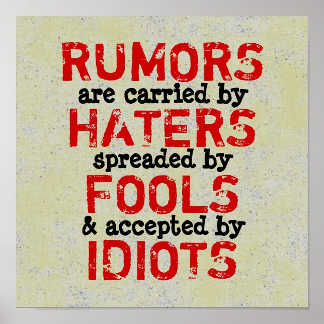 RUMORS ~ 12X12 Poster (Devant)