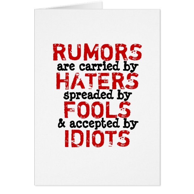 RUMORS ~ Confiance de la carte / Philosophie (Devant)
