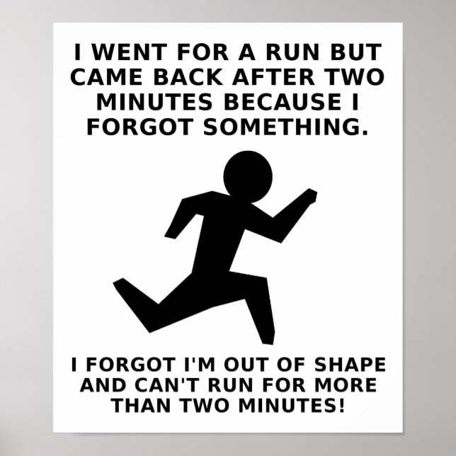 Run For Two Minutes Funny Poster (Devant)