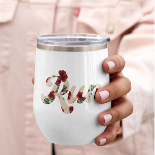 RUN Type rétro Vintage Rustique Rouge Floral Motif