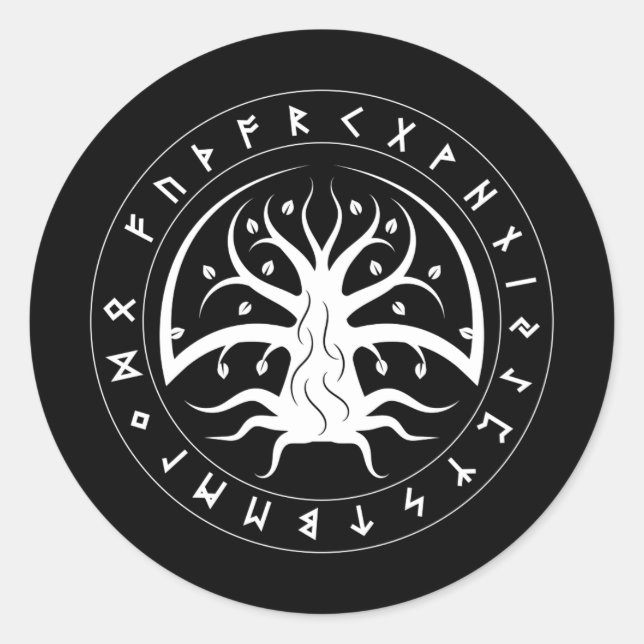 Rune Yggdrasil Stickers (Round) (Devant)