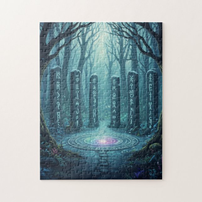 Runes Mystiques Anciennes Pierre Lumineuse Puzzle  (Vertical)