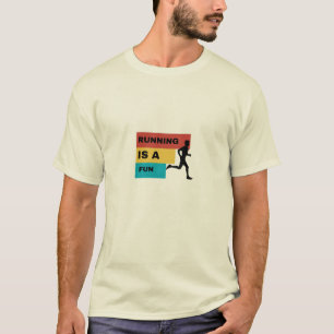 Running is Fun" Motivational Fitness T-shirt - Mar