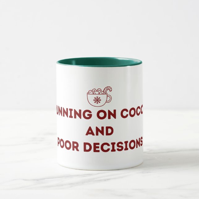 Running on Cocoa and Poor Decisions Christmas Mug (Centre)