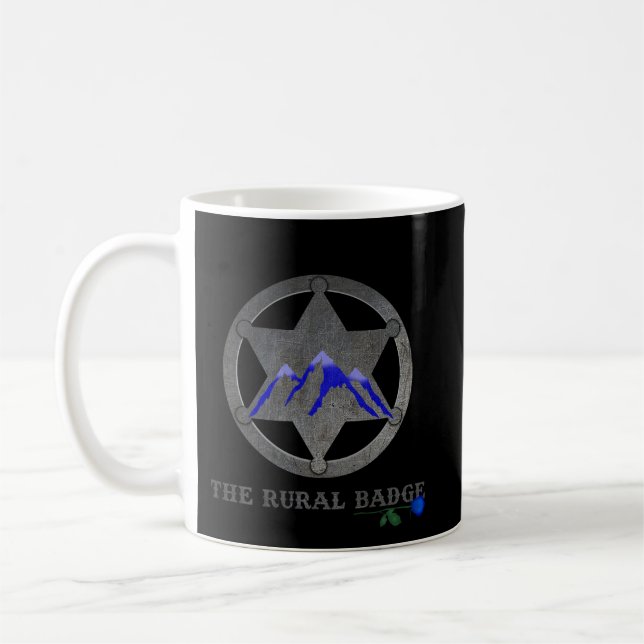 Rural Badge Black and White Mug (Gauche)