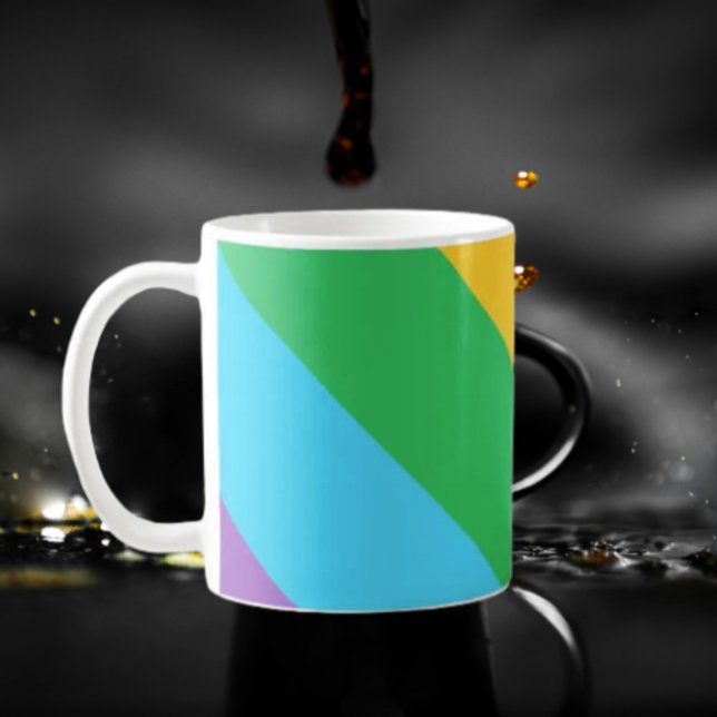 Rush Rainbow | Diagonal Pride Stripes Classic Mug (Créateur téléchargé)