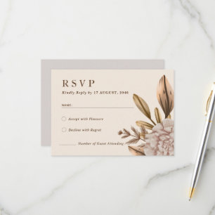 Rusic Elegance Floral Wedding RSVP Carte de répons
