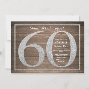 Rusic Surprise 60e anniversaire Invitation Argent