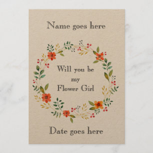 Russe 5x7 Serez-vous mon invitation à la florale