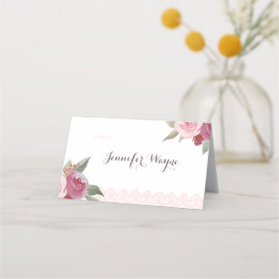 Russe aquarelle dentelle fleurie Mariage cartes de