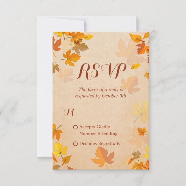 Russe Automne Golden Maple Feuilles automne RSVP (Devant)