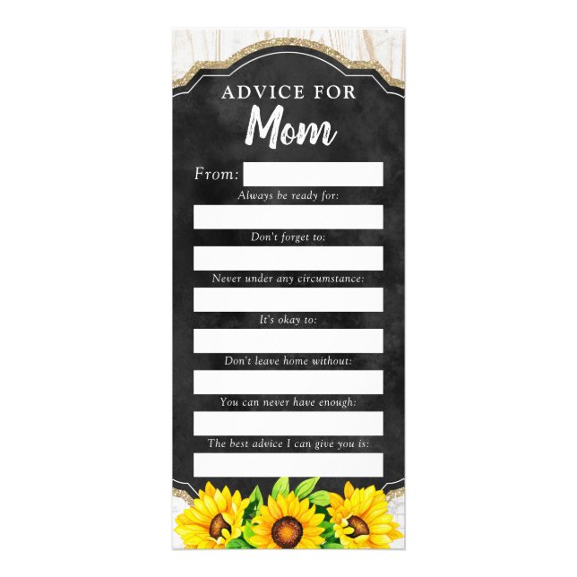 Russe Baby shower de tournesol Conseils Carte de j (Devant)