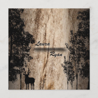 Russe Barne Board Deer & Tree Faire-part de mariag