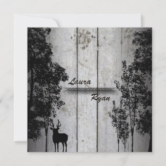 Russe Barne Board Deer & Tree Faire-part de mariag