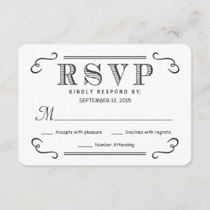 Russe Black Burlap Réponse du Mariage RSVP