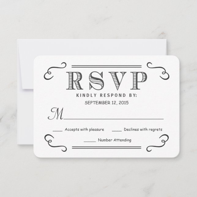 Russe Black Burlap Réponse du Mariage RSVP (Devant)