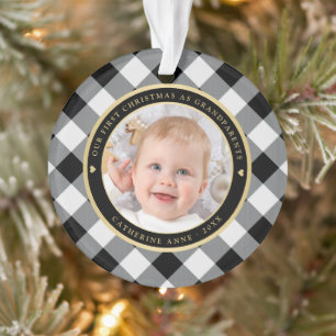 Russe Blanc Noir Plaid Premier Grand-Parents Photo