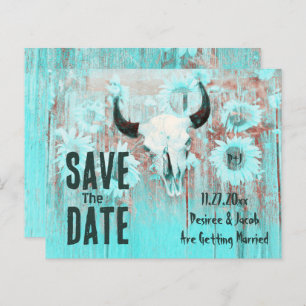 Russe Boho Turquoise Tournesols Vache budget crâne